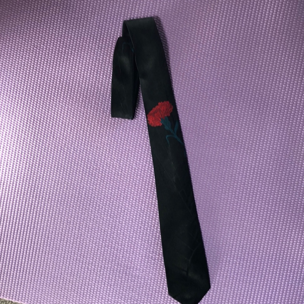 Black Tie with Red Carnation